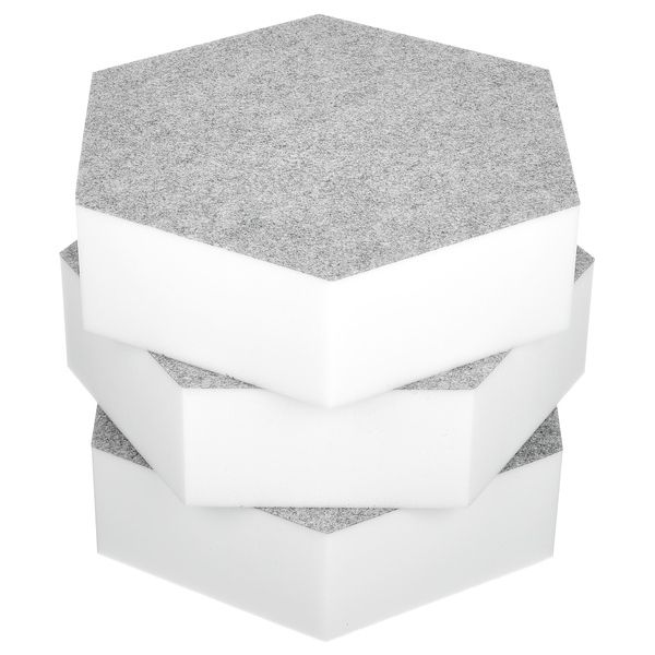 t.akustik Hexagon Melamine Light Grey 75