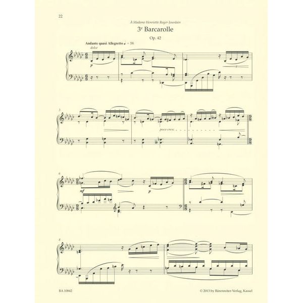 Brenreiter Fauré Barcarolles