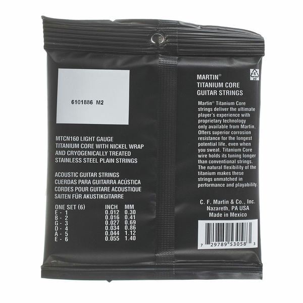 Martin Guitar MTCN160 Titanium Strings
