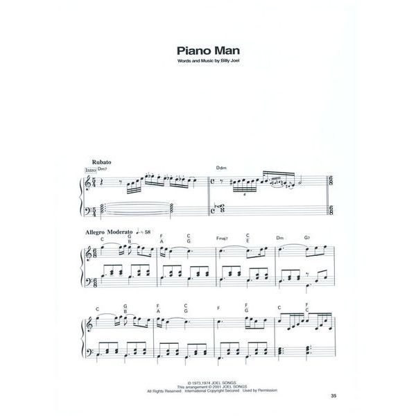 Hal Leonard Billy Joel Best Of Piano Solos