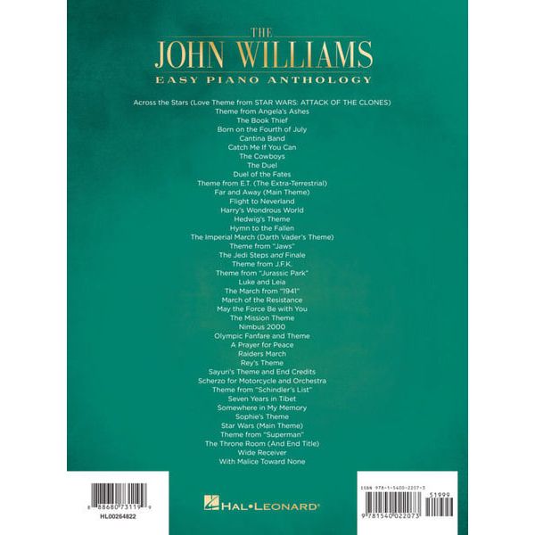 Hal Leonard John Williams Easy Piano Anth.