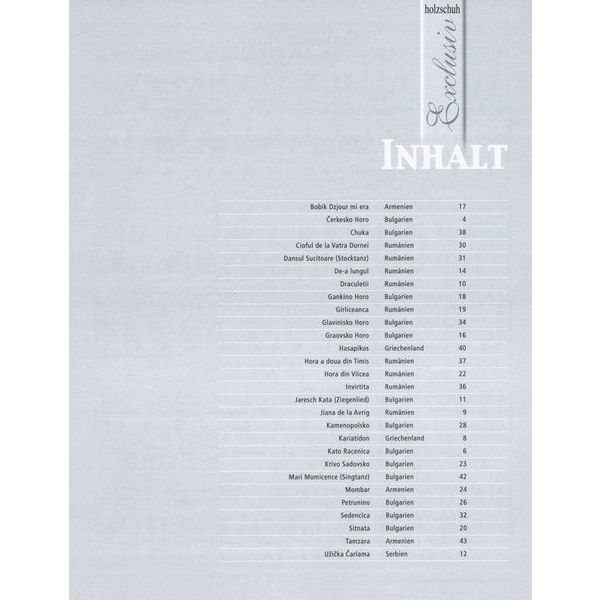 Holzschuh Verlag Balkanmusik