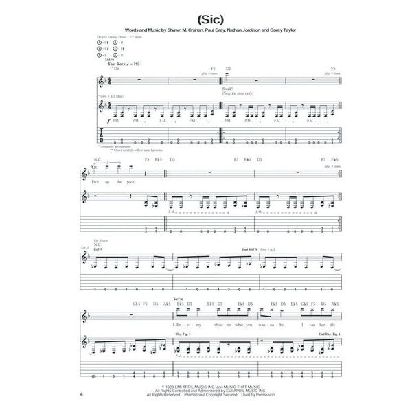 Hal Leonard Slipknot