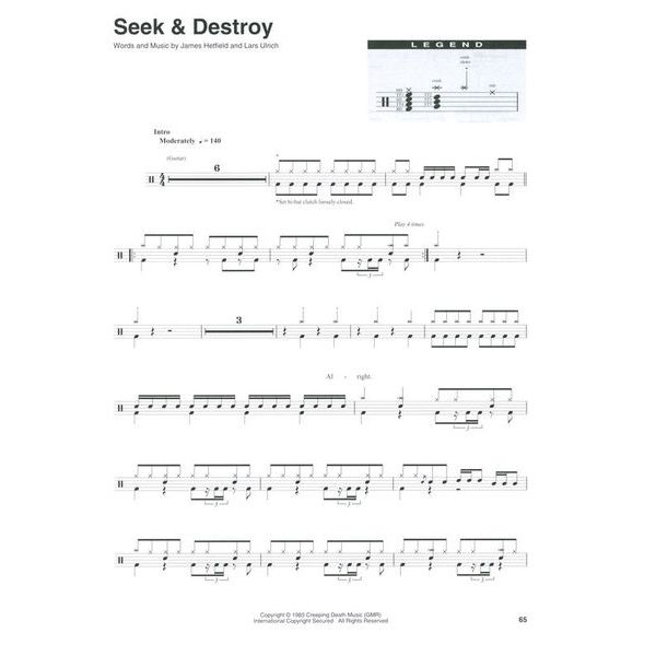 Hal Leonard Drum Play-Along Metallica 1983