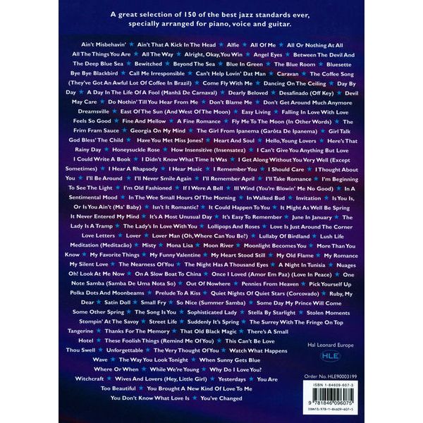 Hal Leonard 150 Of The Best Jazz Standards