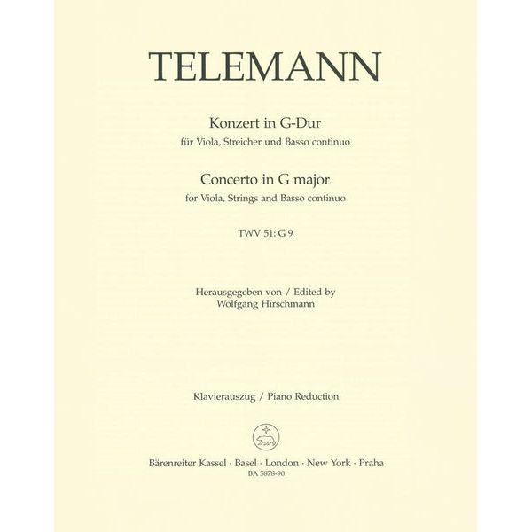 Brenreiter Telemann Concert G-Dur Viola