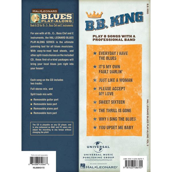 Hal Leonard Blues Play-Along B.B. King
