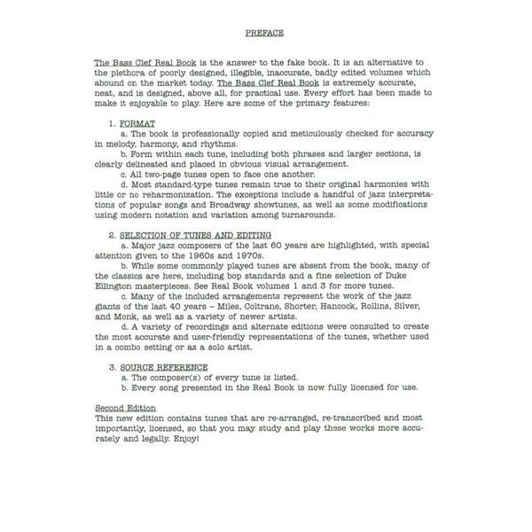 Hal Leonard Real Book 2 Bass Clef