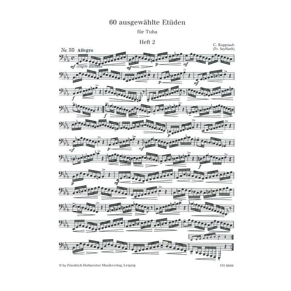 Friedrich Hofmeister Verlag Kopprasch 60 Etüden Tuba 2