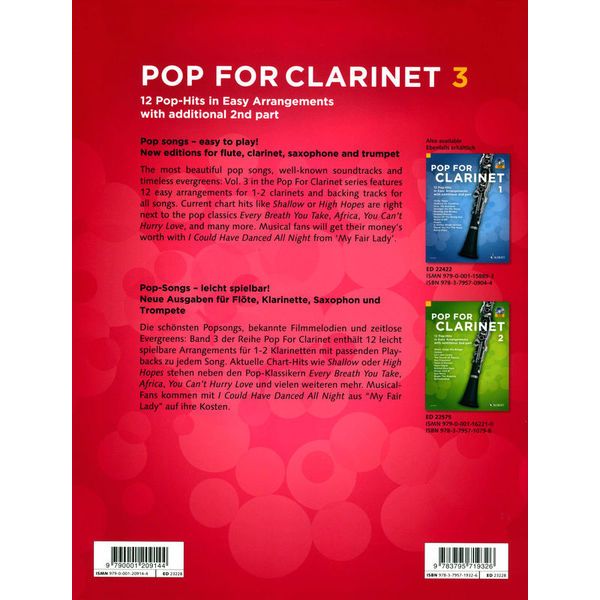 Schott Pop For Clarinet 3
