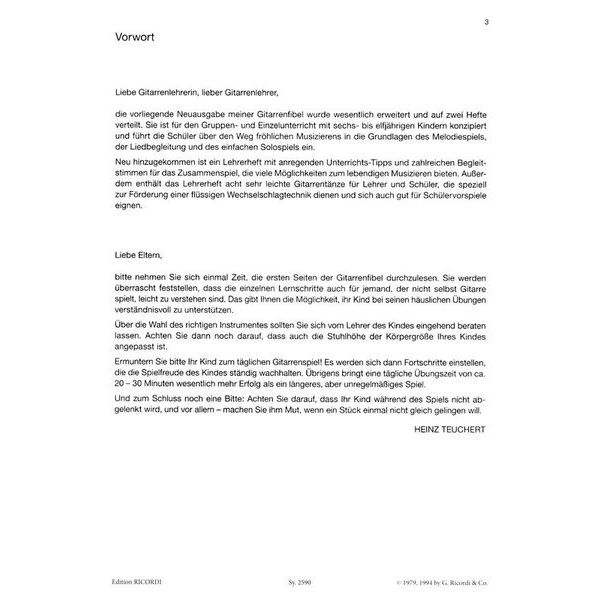 Ricordi Meine Gitarrenfibel 1