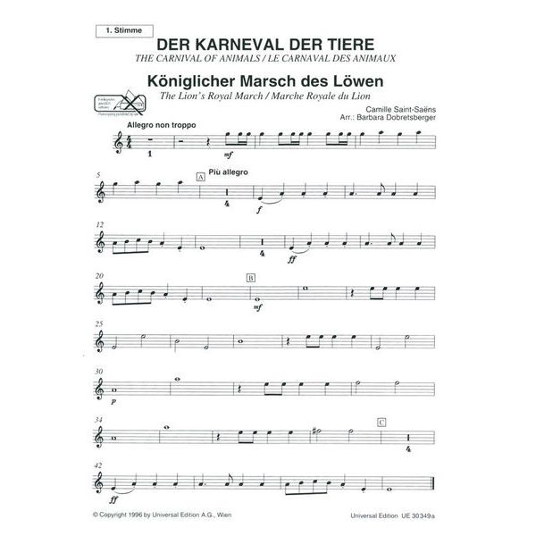 Universal Edition Saint-Sans Karneval Flutes
