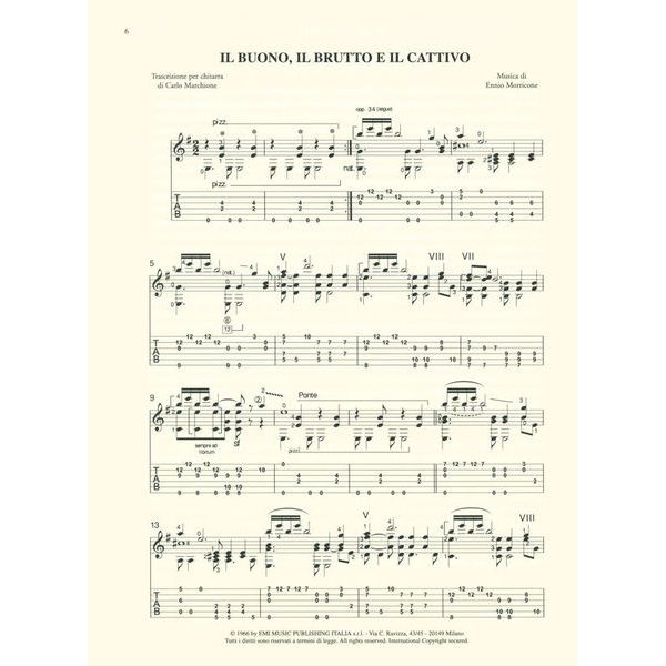 Edition Carisch Ennio Morricone For Guitar