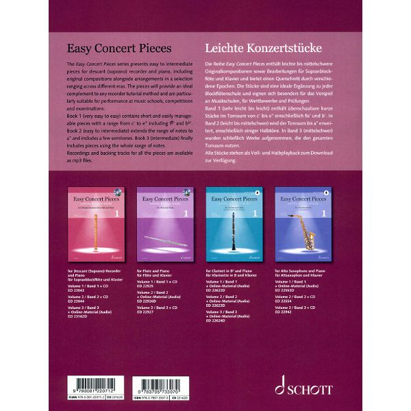 Schott Easy Concert Pieces Recorder 3