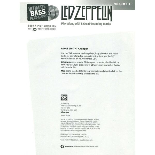 Alfred Music Publishing Led Zeppelin Bass Play-Along 1