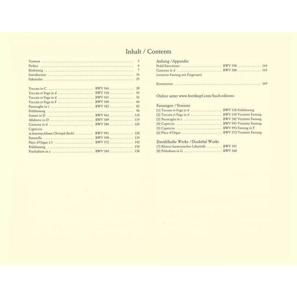 Breitkopf & Hrtel Bach Smtliche Orgelwerke