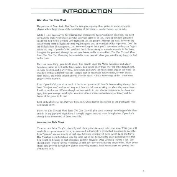 Hal Leonard Blues Licks You Can Use
