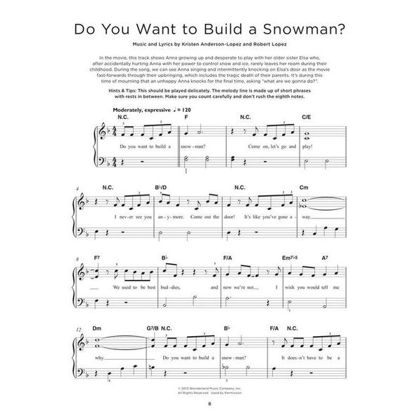Hal Leonard Really Easy Piano Frozen Coll