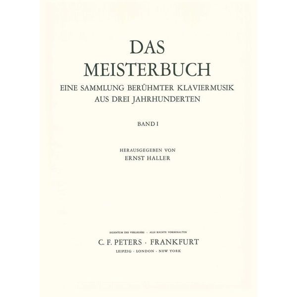 Edition Peters Das Meisterbuch 1