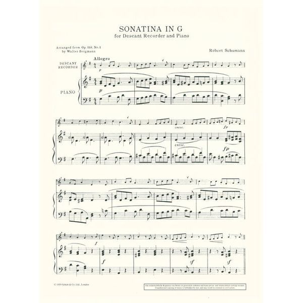 Schott Schumann Sonatina