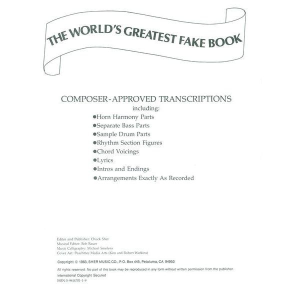 Sher Music Co. The World's Greatest Fake Book