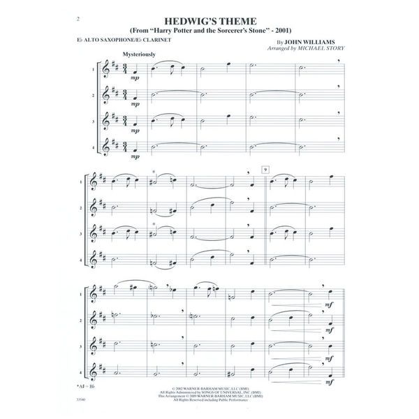 Alfred Music Publishing Movie Quartets for All A-Sax