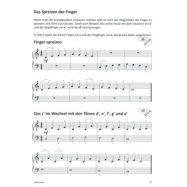 Artist Ahead Musikverlag Allerersten Fingerübungen