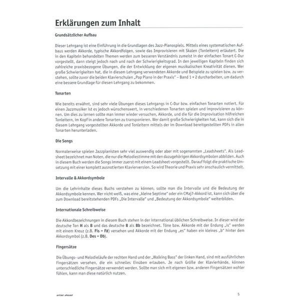 Artist Ahead Musikverlag Die Jazz-Piano-Schule