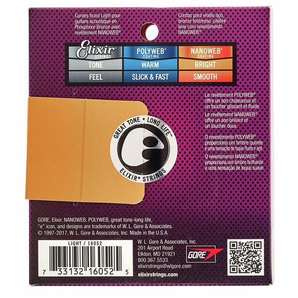 Elixir Nanoweb Light Phosphor Bronze