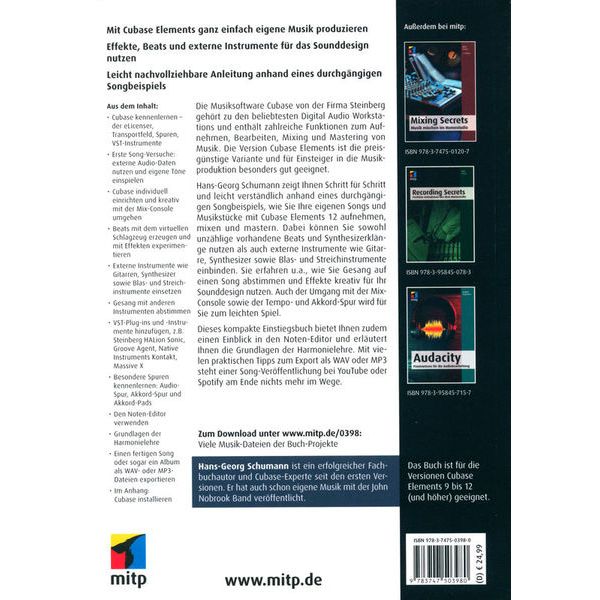 mitp Verlag  Cubase Elements für Einsteiger