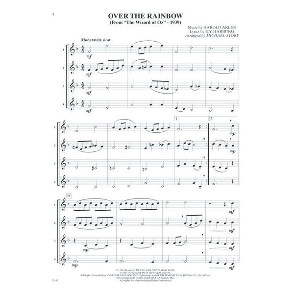 Alfred Music Publishing Movie Quartets for All Trump.