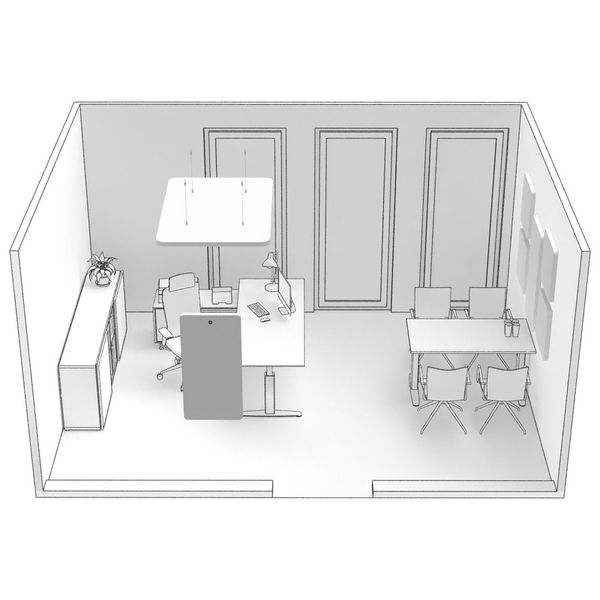 t.akustik Office Set Single WH