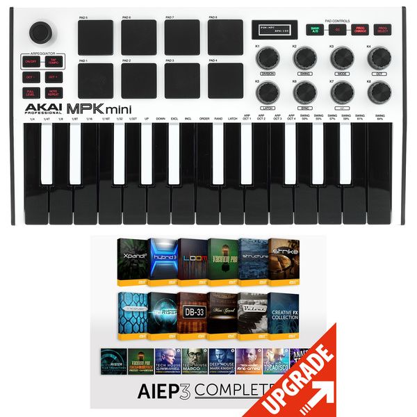 AKAI Professional MPK Mini MK3 White - AIEP3 Bdl