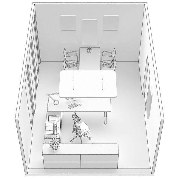 t.akustik Office Set Single WH