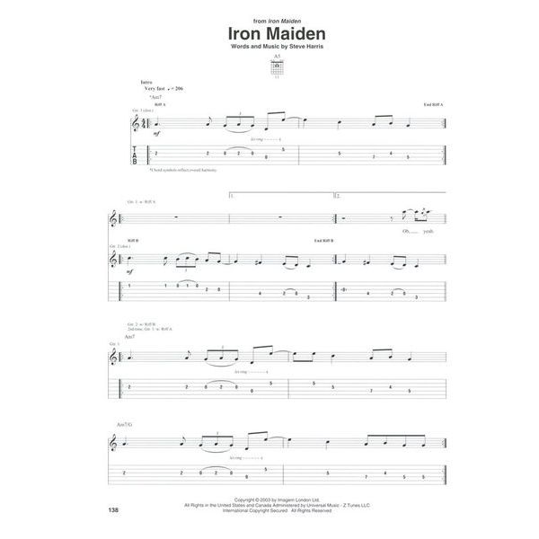 Hal Leonard Iron Maiden 25 Metal Master