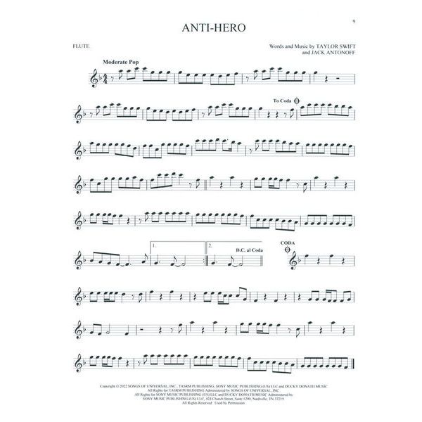 Hal Leonard 101 Top Hits for Flute