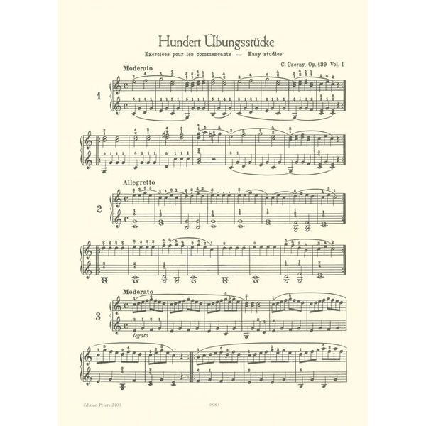 Edition Peters Czerny 100 leichte bungsstück