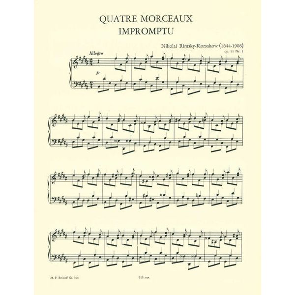 M.P. Belaieff Musikverlag Rimski-KorsakowQuatre Morceaux
