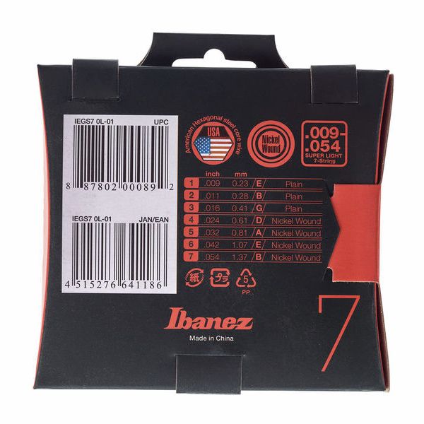 Ibanez IEGS7 E-Guitar String Set 009