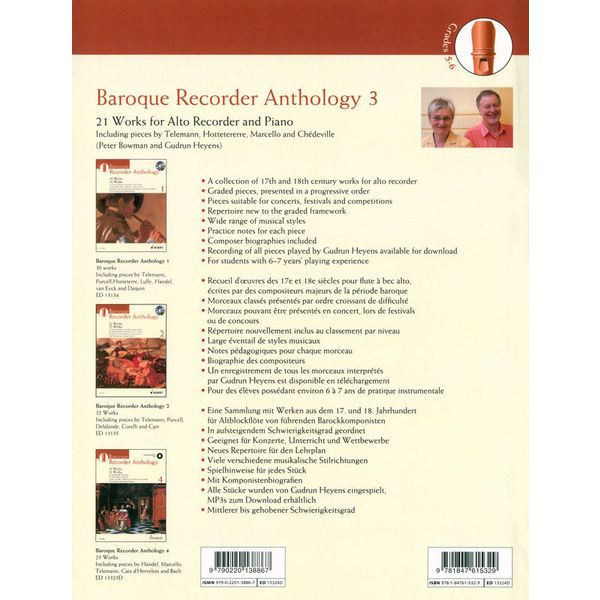 Schott Baroque Recorder Anthology 3
