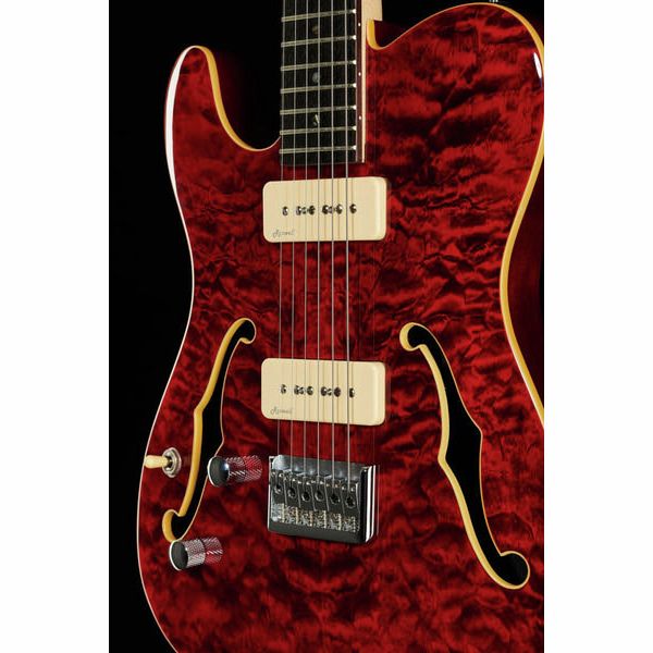 Harley Benton TE-90QM LH Trans Red
