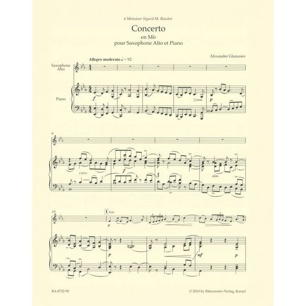 Brenreiter Glasunow Concert Es-Dur