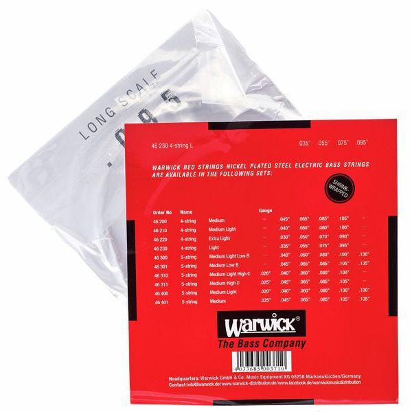 Warwick 46230 Red Strings Nickel