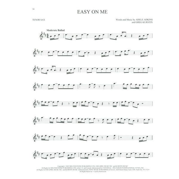 Hal Leonard 101 Simple Songs Tenor Sax