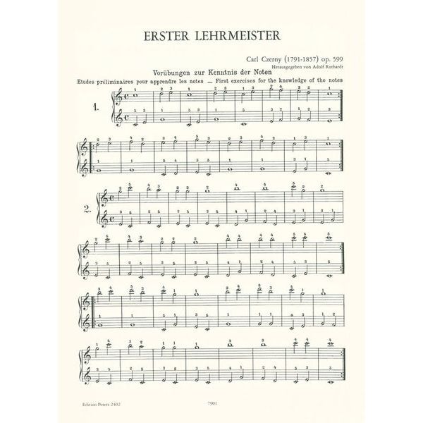 Edition Peters Czerny Erster Lehrmeister