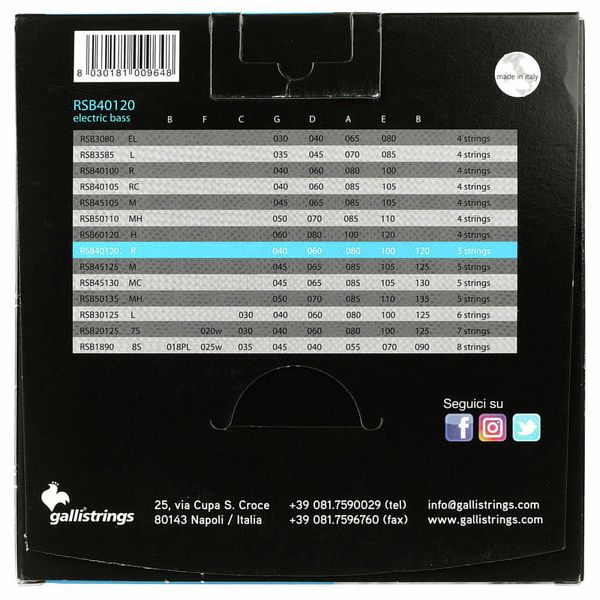 Galli Strings RSB40120 Short Scale 5-String