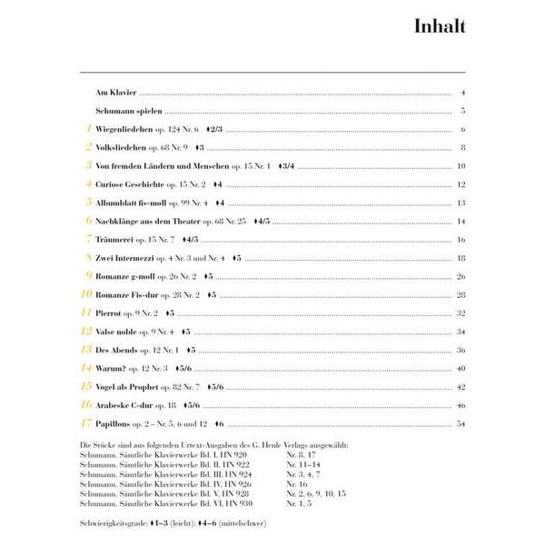 Henle Verlag Am Klavier Schumann