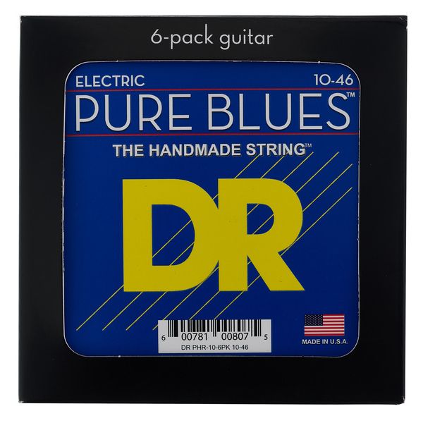 DR Strings Pure Blues PHR-10 6-Pack