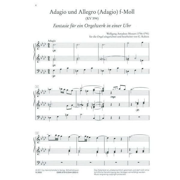 Heinrichshofen Verlag Opera Festiva Orgel