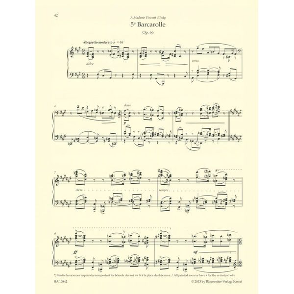 Brenreiter Fauré Barcarolles